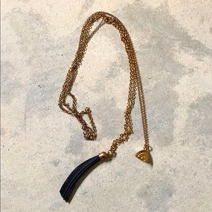 Black and gold tassel necklace